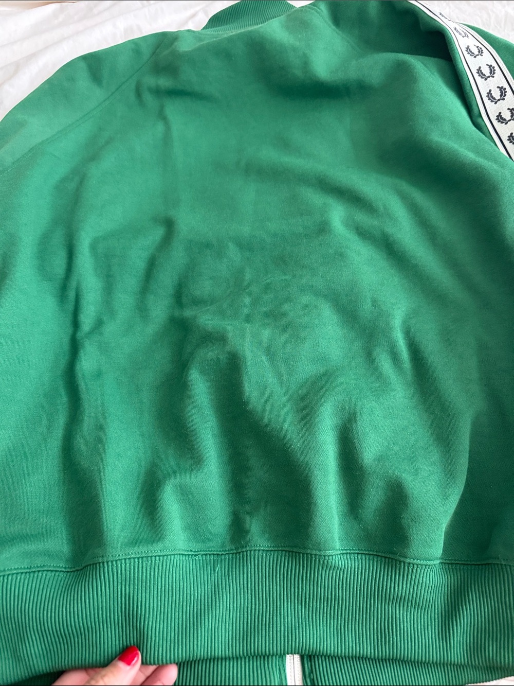 Fred Perry Green Track VTG Jacket with White Laurel Taping Sz L - Picture 9 of 14